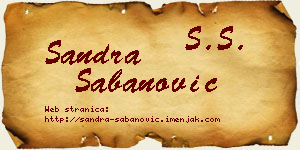Sandra Šabanović vizit kartica